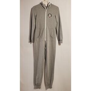 K Too Glam University Vtg Y2K Hooded Zip Jogger Jumpsuit Womens Size M Gray